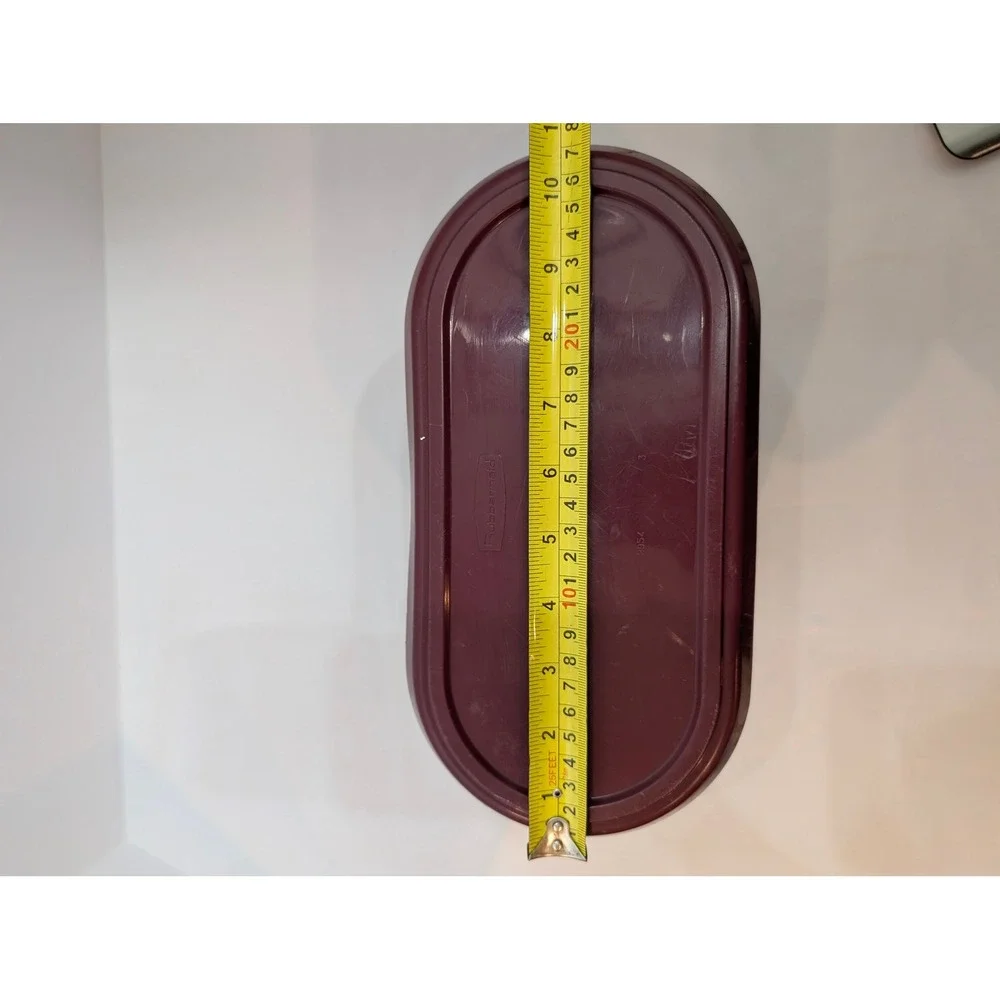 Vintage Rubbermaid Wastebasket Maroon Ribbed Plastic Trash Can 2954